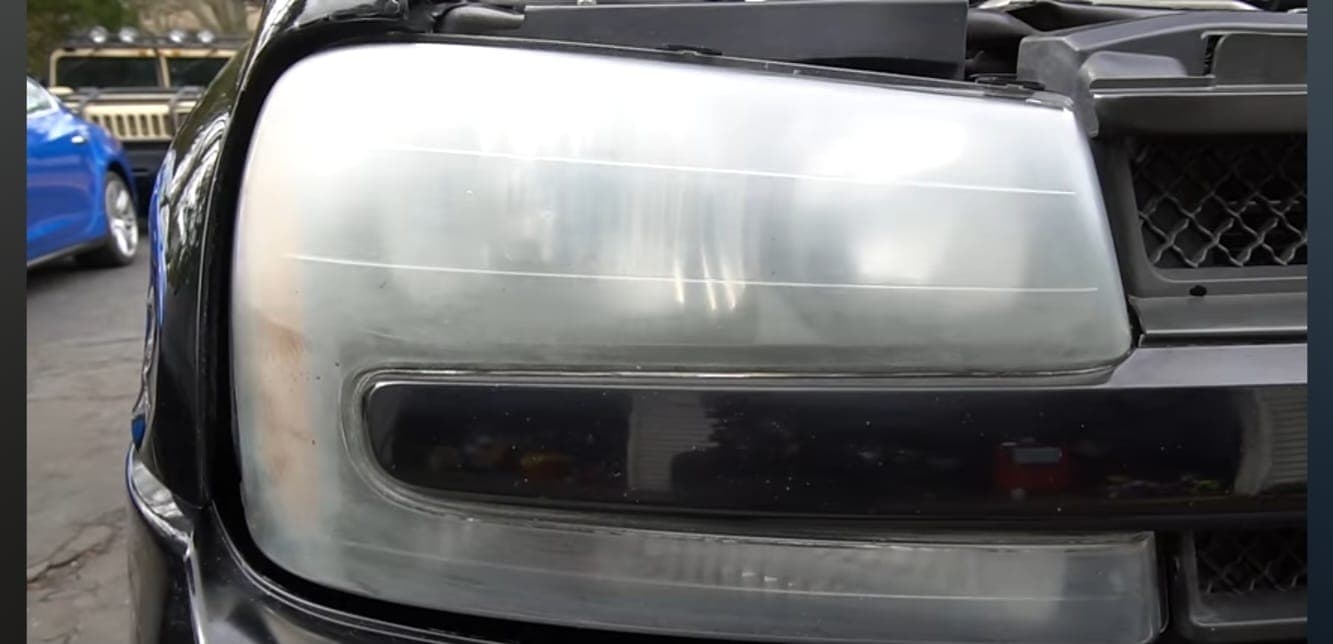 Headlight restoration removing oxidation and yellowing - Before